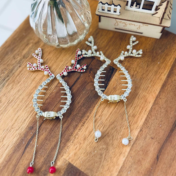 Christmas Reindeer - Hair Clip