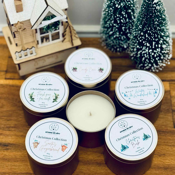 Christmas Tin Soy Candles (Assorted)