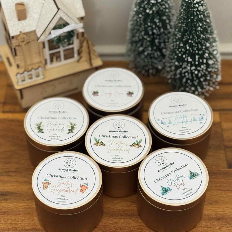 Christmas Tin Soy Candles (Assorted)