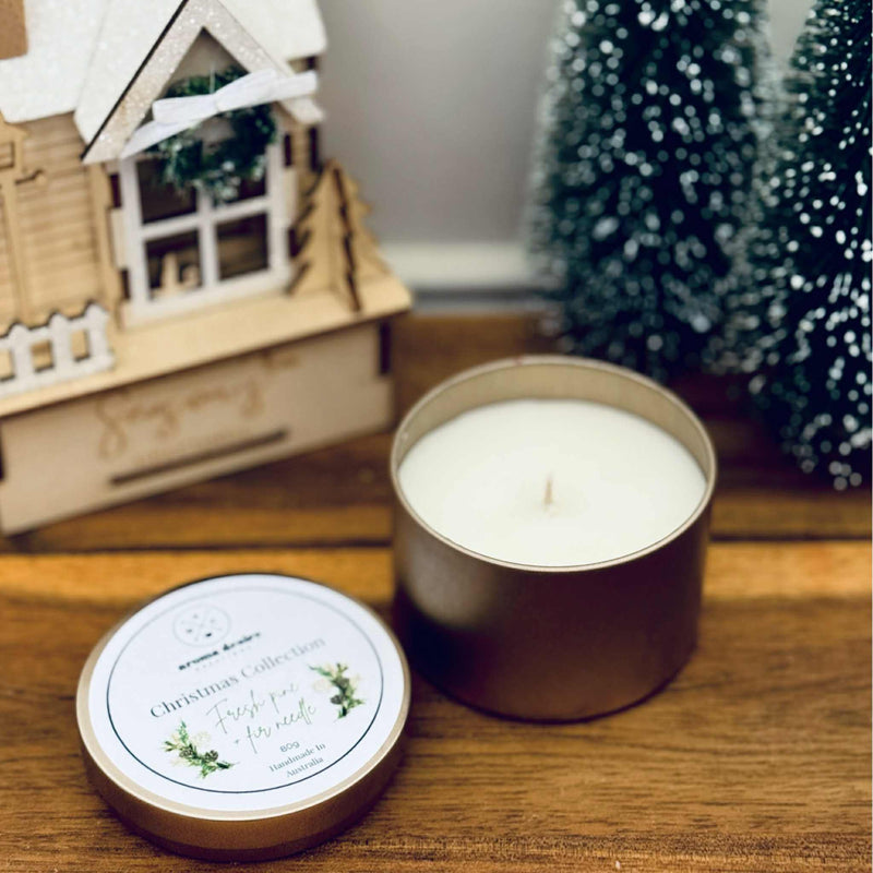 Christmas Tin Soy Candles (Assorted)