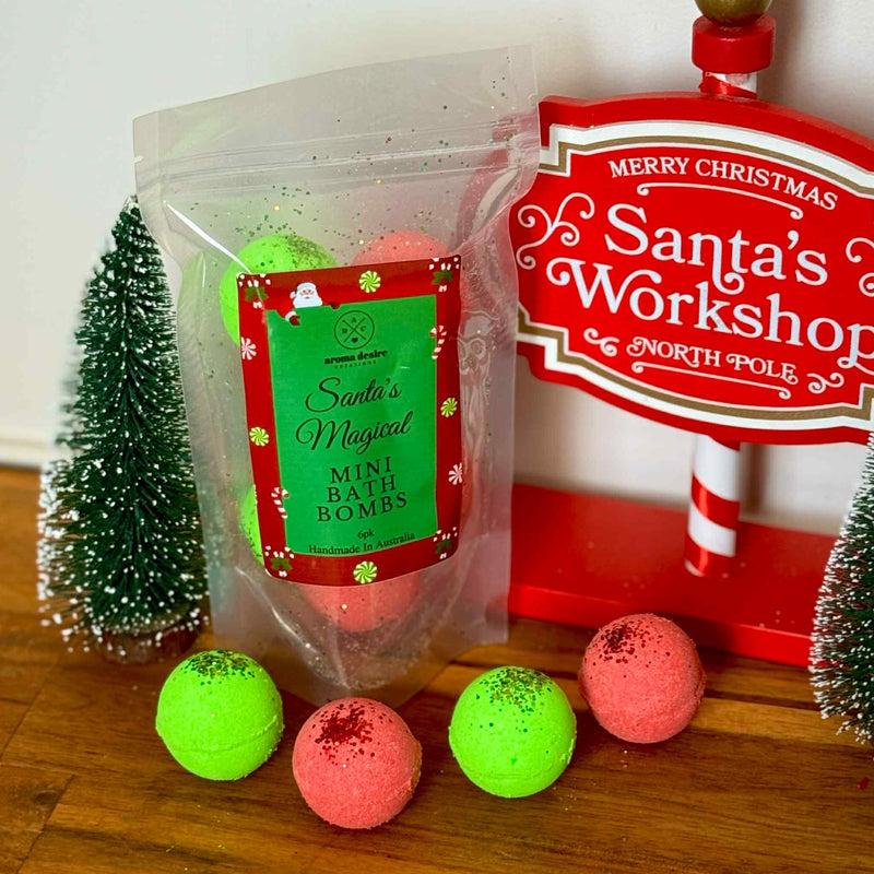 Santa's Magical Rainbow Mini Bath Bombs 6pk